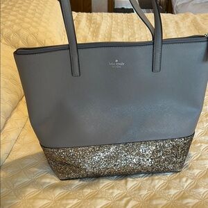 Kate Spade Gray and Silver Tote Bag